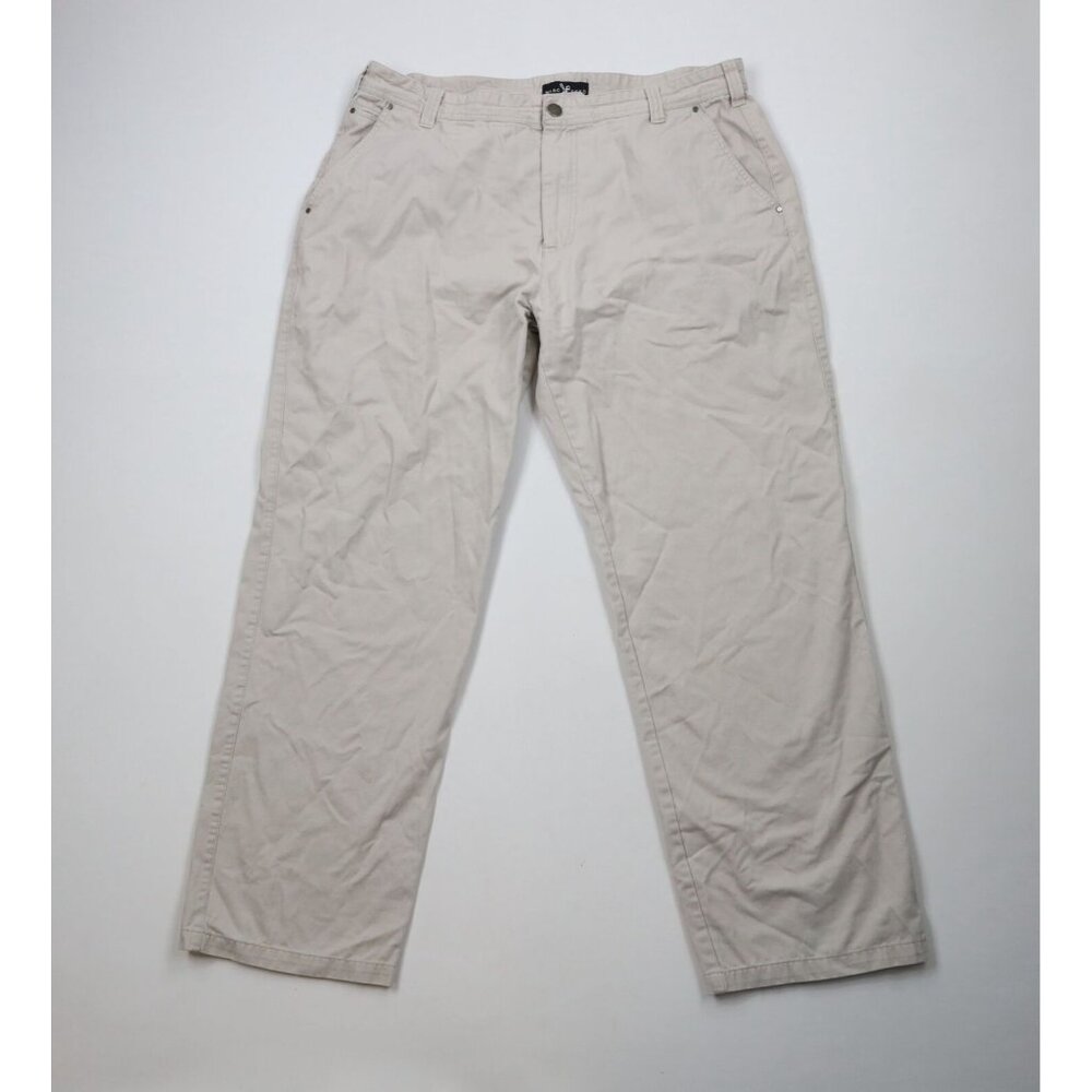 Vintage 90s Y2K Marc Ecko Mens 40x32 Faded Baggy Fit Wide Leg Chino Pants Beige